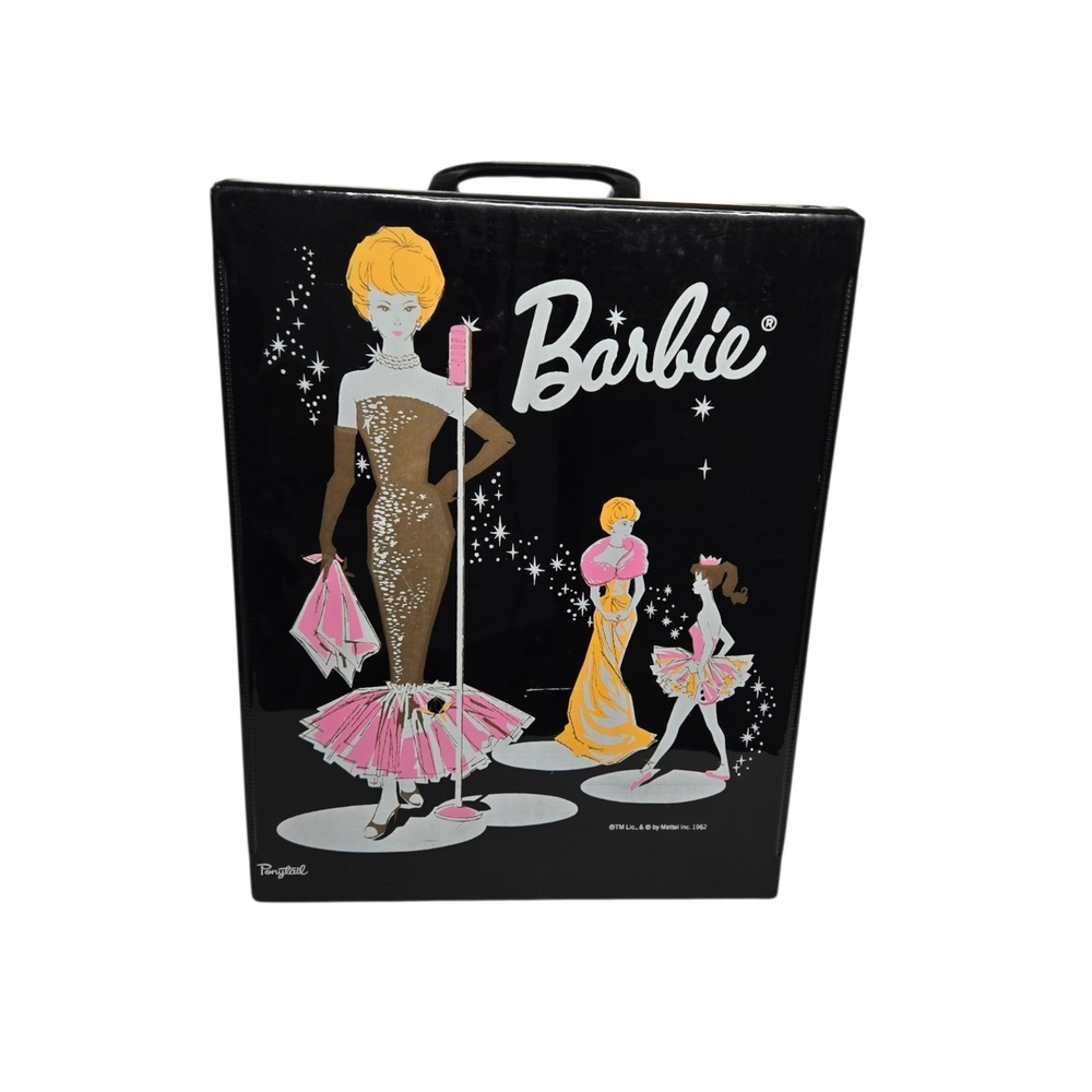 1962 Vintage Barbie Doll Carrying Case Black Vinyl "Solo In The Spotlight"